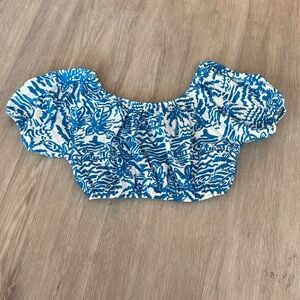 New Zara Blue and White Top